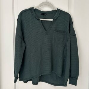 Magnolia Boutique | Blu Pepper Women's Dark Green Thermal Long Sleeve Tee